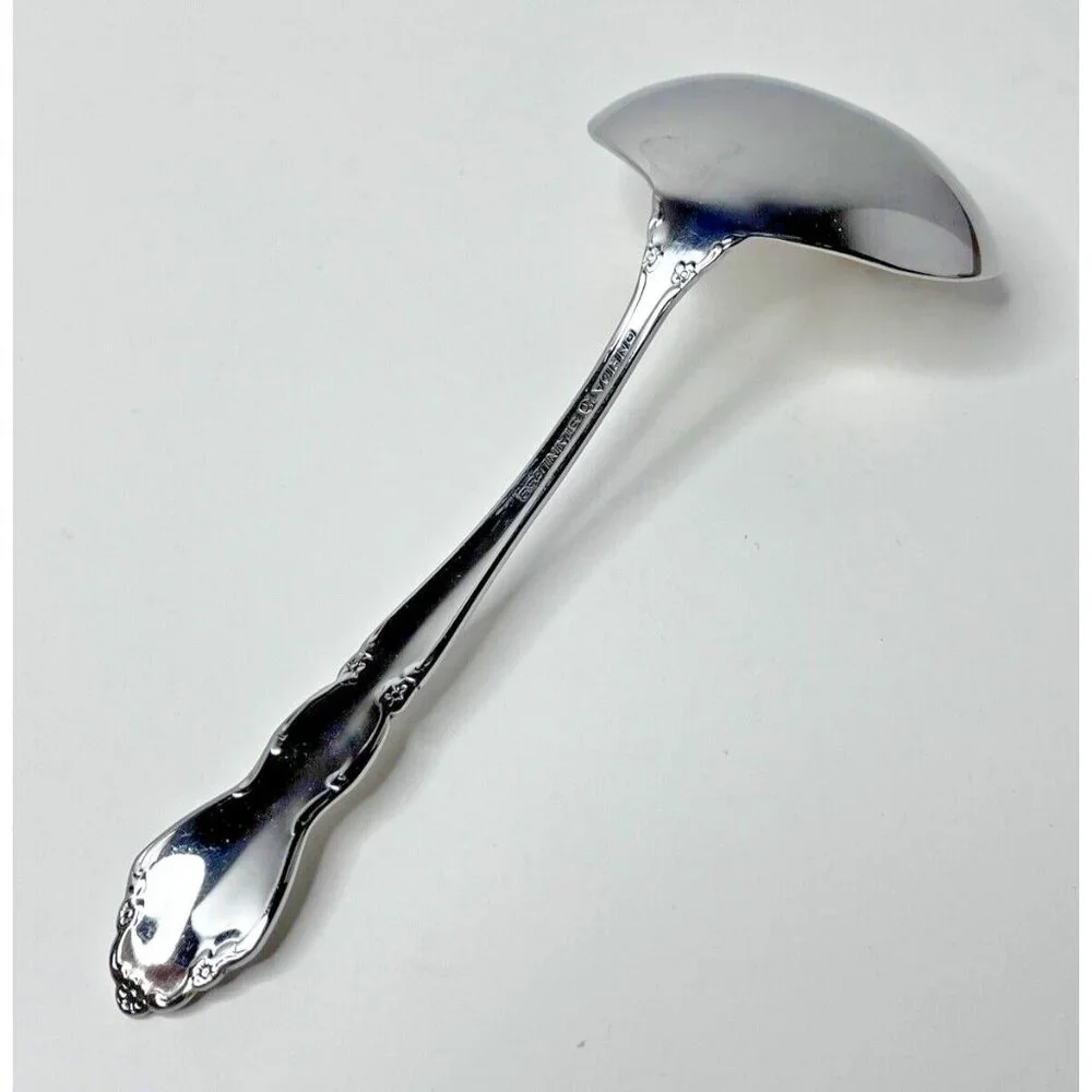 Oneida Stainless Dover (Glossy) Gravy Serving Ladle NOS USA Made Cube Mark 7
